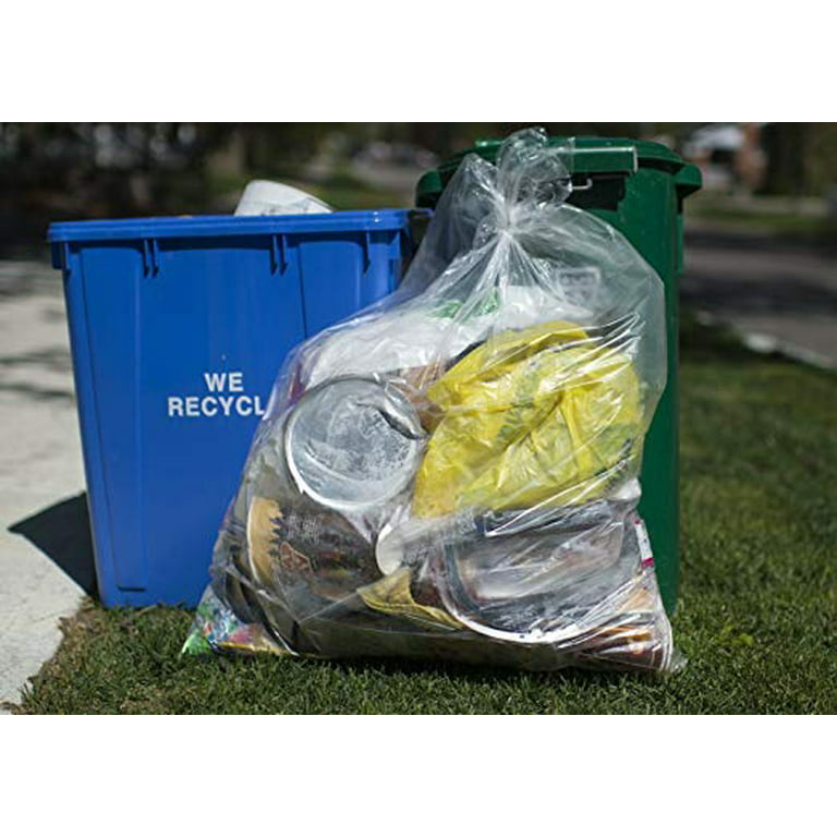 Ox Plastics 55 Gallon Recycle Bags, 36 X 52, 1.5 mil Strength, MADE IN USA  (Clear 25 Bags)