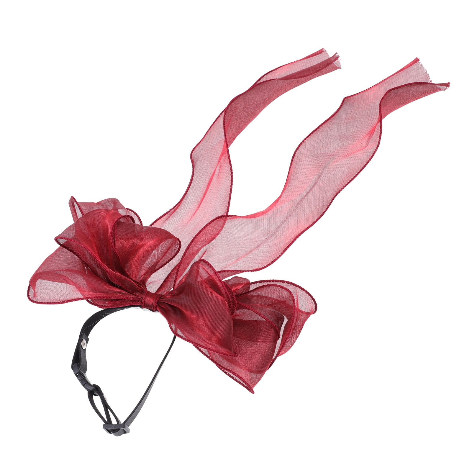 BESTYASH Red Bow Tie Cat Collar Comfortable Adjustable Silk Fabric Pet Neckwear for Holiday Events