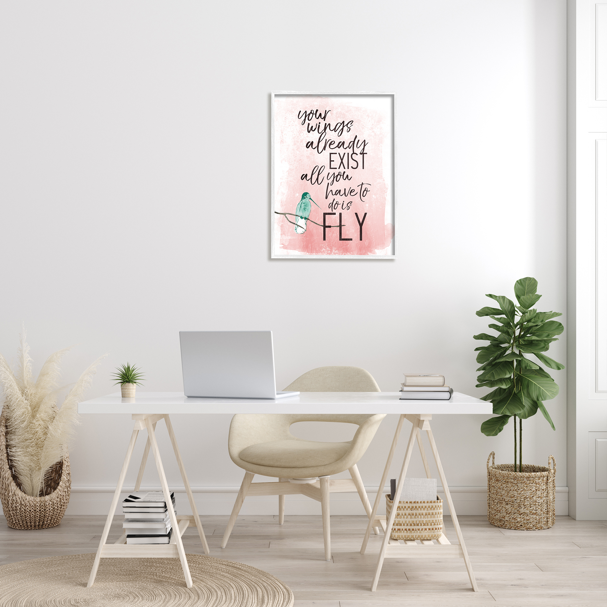 Stupell Industries Your Wings Already Exist Inspirational Phrase Bird Metaphor, 24 x 30, Design by Milli Villa