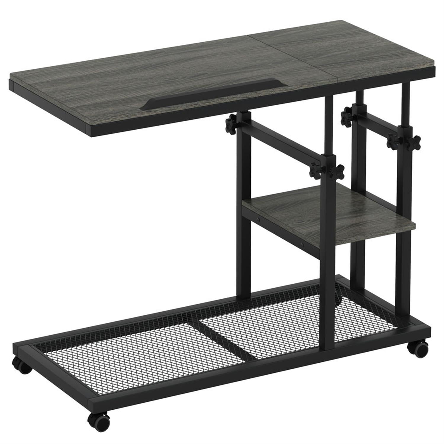 Demi Bonn Modern L Shaped Gaming Desk, 83" Industrial Corner Executive Desk with Mobile File Cabinet for Home Office, Black