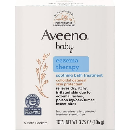 Aveeno Baby Wash Packet Soothing Bath Treatment 3.75Oz X 5Ct, 6-Pack