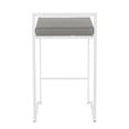 thumbnail image 5 of Contemporary Home Living Set of 2 White and Gray Leather Stacker Counter Stool - 31", 5 of 5