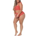 thumbnail image 4 of Agnes Orinda Women's Plus Size Mother's Day Swimsuit Two Piece Bathing Suit High Waisted Tummy Control Bikini Set 1X Red, 4 of 9