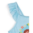 thumbnail image 2 of Disney Frozen Elsa Princess Anna Square Neck Racerback One Piece Bathing Suit and Bucket Sun Hat UPF 50+ Swim Set Gingham Toddler to Little Kid, 2 of 4