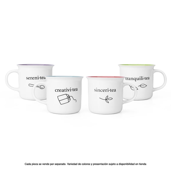 Taza Porcelana Diseño Tea 410ml Varios Colores 1 Pieza Crown Baccara