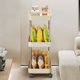 thumbnail image 5 of Carrito de almacenamiento pequeño con ruedas, estante para almacenar refrigerios y frutas, ideal para dormitorio, baño y sala de estar, diseño de costura estrecha, plegable y portátil,, 5 of 7