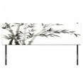 thumbnail image 3 of Bamboo Print Headboard, Traditional Bamboo Leaves Meaning Wisdom Growth Renewal Unleash Your Power Art, Upholstered Decorative Metal Bed Headboard with Memory Foam, King Size, Grey White, by Ambesonne, 3 of 4
