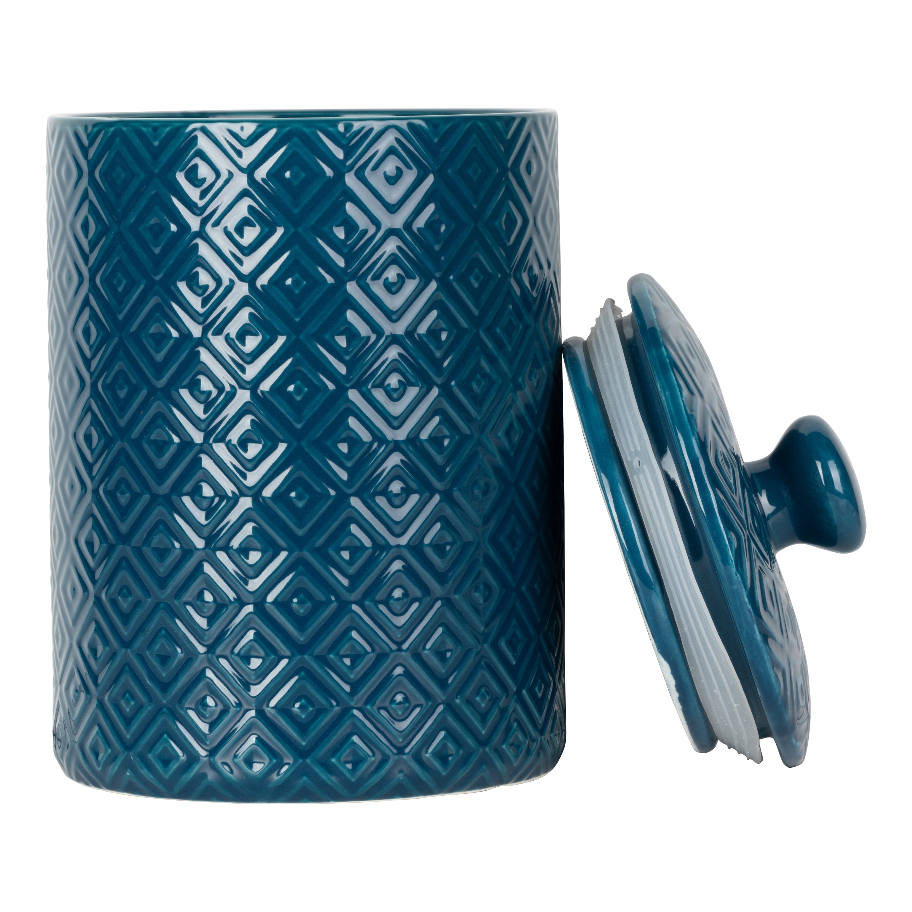 10 Strawberry Street Diamond 3 Piece Canister Set, Blue