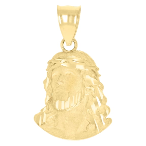 10kt Real Yellow Gold Mens Jesus Religious Charm Pendant