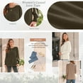 thumbnail image 5 of SUNBS Long Sleeve Shirts for Women Pleated Crewneck Fall Winter Casual Blouses, Sizes S-3XL, 5 of 8