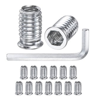 Powlankou 90 Pcs 1/4-20 X 10mm Furniture Insert Nuts - Hex Socket Threaded Inserts With Wrench