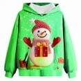 thumbnail image 4 of Ulanda Christmas Hoodies for Girls Winter Fleece Hooded Xmas Graphic Sweatshirt Holiday Cute Funny Pullover Sweater (Green, 9-10 Years), 4 of 4