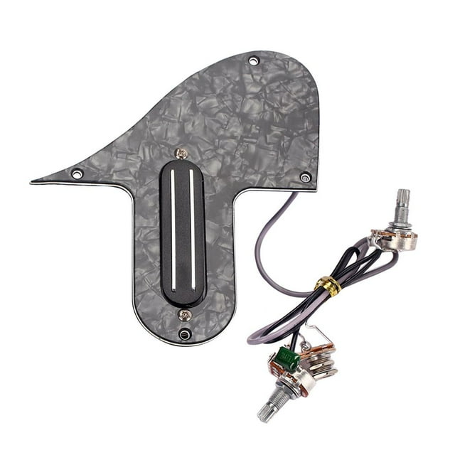Finest Guitar Pickguard Anti-scratch Plate A500k B500k Pot Dual Track Pickup Black Pearl