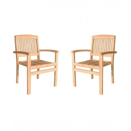 Plow & Hearth Teak Wood Chairs  Set of 2 