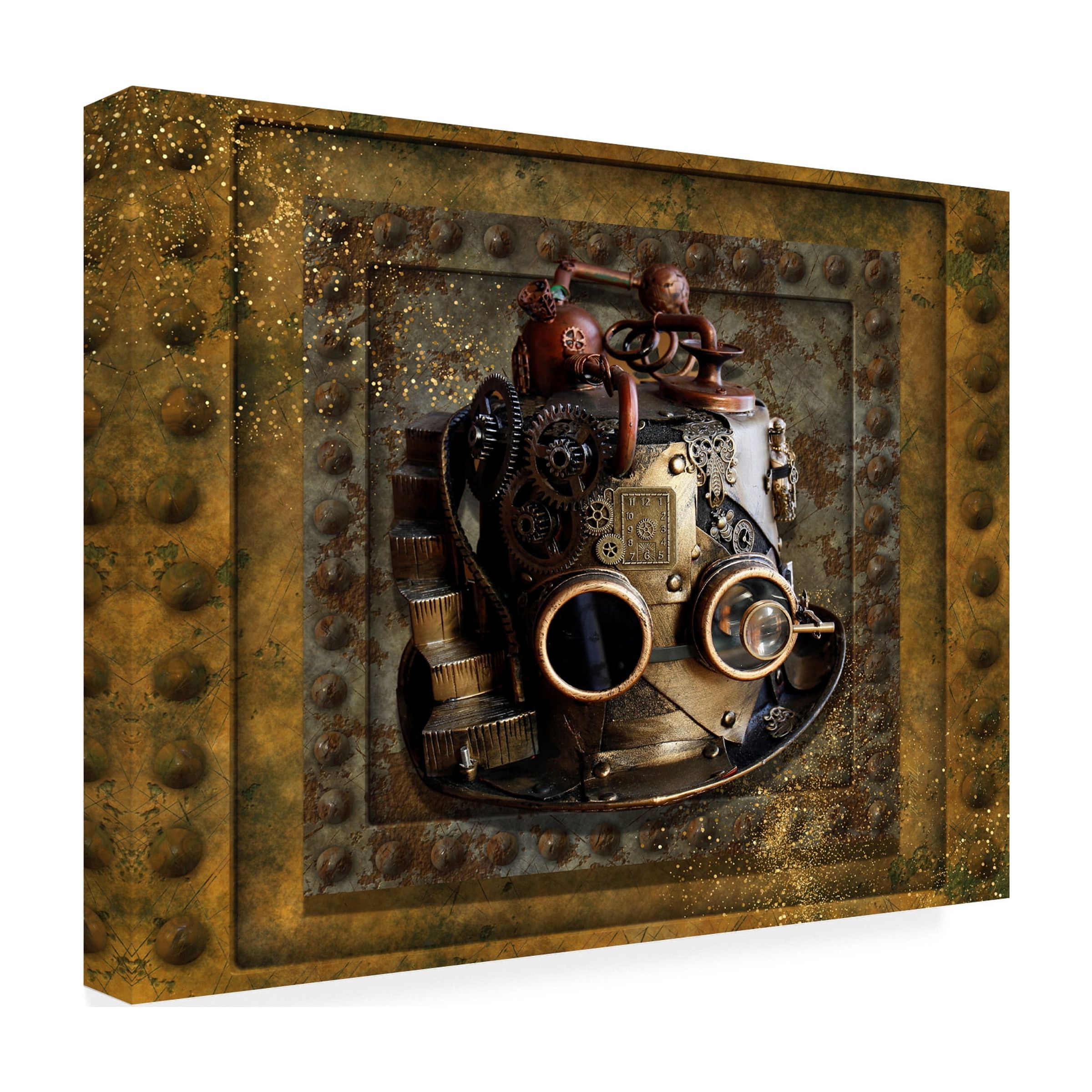 Canvas Wall Art - Tina Mitchell 'Steampunk Hat' Wall Art for Living Room, Bedroom, or Office DÃ©cor by Trademark Fine Art - 24 x 24 Inches