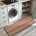 thumbnail image 3 of Orange Ethnic Stripe Pattern Kitchen Rug Mat,Kitchen Runner Rugs Non Skid Washable,Decorative Kitchen Floor Mats for Kitchen,Sink,Laundry,17"x47.2", 3 of 7