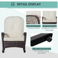 thumbnail image 3 of Newboti Furniture Outdoor Wicker Rocking Chair with Wide Seat, Thick, Soft Cushion, Rattan Rocker w/Steel Frame, High Weight Capacity for Patio, Garden, Backyard, Cream White BN.4308, 3 of 10
