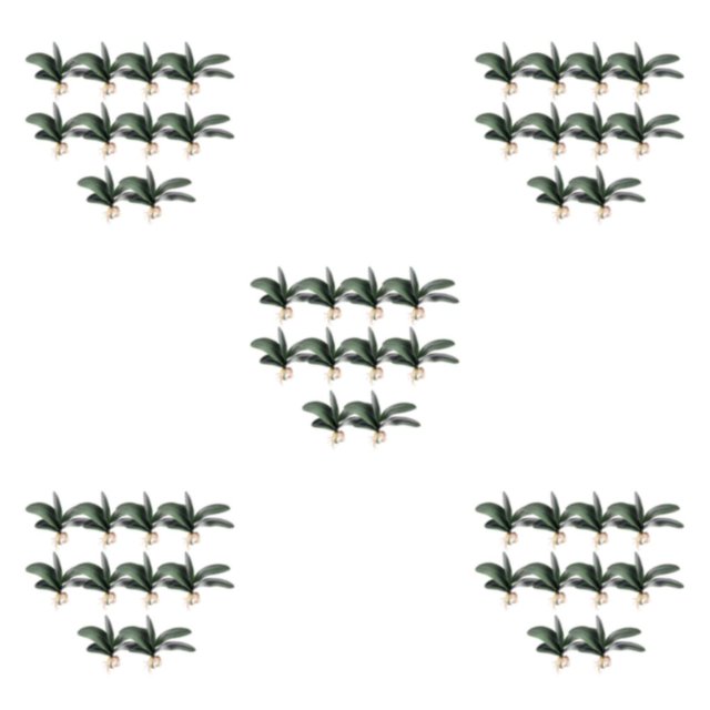 Inteprter 10X plantas artificiales hojas de plástico falso Phalaenopsis hoja decorativa Micro paisaje para adornos de oficina grandes Type2 NO2