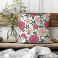 thumbnail image 5 of Vintage Floral Throw Pillow Covers 18x18 Inch Pink Flower Antique Rose Outdoor Summer Spring Decorations Decorative Throw Pillows Cases Set of 2 for Home Living Room Couch Decor, 5 of 6