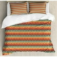 thumbnail image 3 of Trippy Duvet Cover Set, Zig Zags Bohemian Striking Abstract Imaginative Sharp Design, Decorative 2 Piece Bedding Set with 1 Pillow Shams, Twin Size, Multicolor, by Ambesonne, 3 of 3