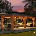 thumbnail image 5 of Aoxun 12x20FT Outdoor Galvanized Steel Hardtop Gazebo, Patio Aluminum Double Roof Gazebo with Netting & Curtain for Garden, Poolside, Deck, Backyard, 5 of 9
