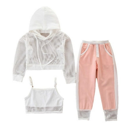 

Dadaria Toddler Fall Outfits 1-6 Years Toddler Baby Girls Long Sleeved Hooded Long Sleeved Trouser Camisole Sports Casual Suit Pink 5-6 Years Toddler