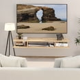 thumbnail image 2 of MORU Mueble para tv AERO Roble, Repisa Flotante, Estante de televisión flotante, mueble para sala, centro de entretenimiento para almacenamiento debajo de la TV, mueble multiusos, estante multimedia, 2 of 9