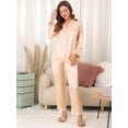 thumbnail image 2 of Conjuntos de pijama para mujer Ropa de dormir de manga larga con botones Traje de noche suave para mujer Conjuntos de salón Pj Champán ligero XS, 2 of 6