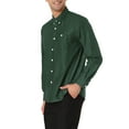 thumbnail image 4 of INSPIRE CHIC Men's Regular Fit Long Sleeve Button Down Corduroy Shirts with Pockets Green S, 4 of 5