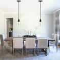 thumbnail image 2 of YANSUN Modern Pendant Light Fixtures, Matte Black E26 Base with Clear Seeded Glass Shade for Bar, Dining Room, Bedroom, Living Room, 2 Pack, 2 of 8