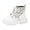White, variant on LYHao Fashion Autumn Children Girls Sports Shoes Flat Thick Bottom Non Slip Easy To Wear PU Upper Comfortable Boots ,Girls Boots Sizes 10 Black(3.5-4 Years)