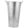 thumbnail image 4 of FOMIYES Vintage Flower Bucket Iron Vase Silver for Office and Shelves 1Set 12.2X8.7X7.3in, 4 of 8