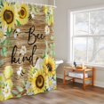 thumbnail image 4 of Sunflower Bee Kind Shower Curtain, Vintage Yellow Floral Bees White Daisy Brown Wooden Grain Waterproof Shower Curtain Set with 12 Hooks Lightweight Bath Curtains Fabric Bathroom Decor 60x72 Inches, 4 of 9