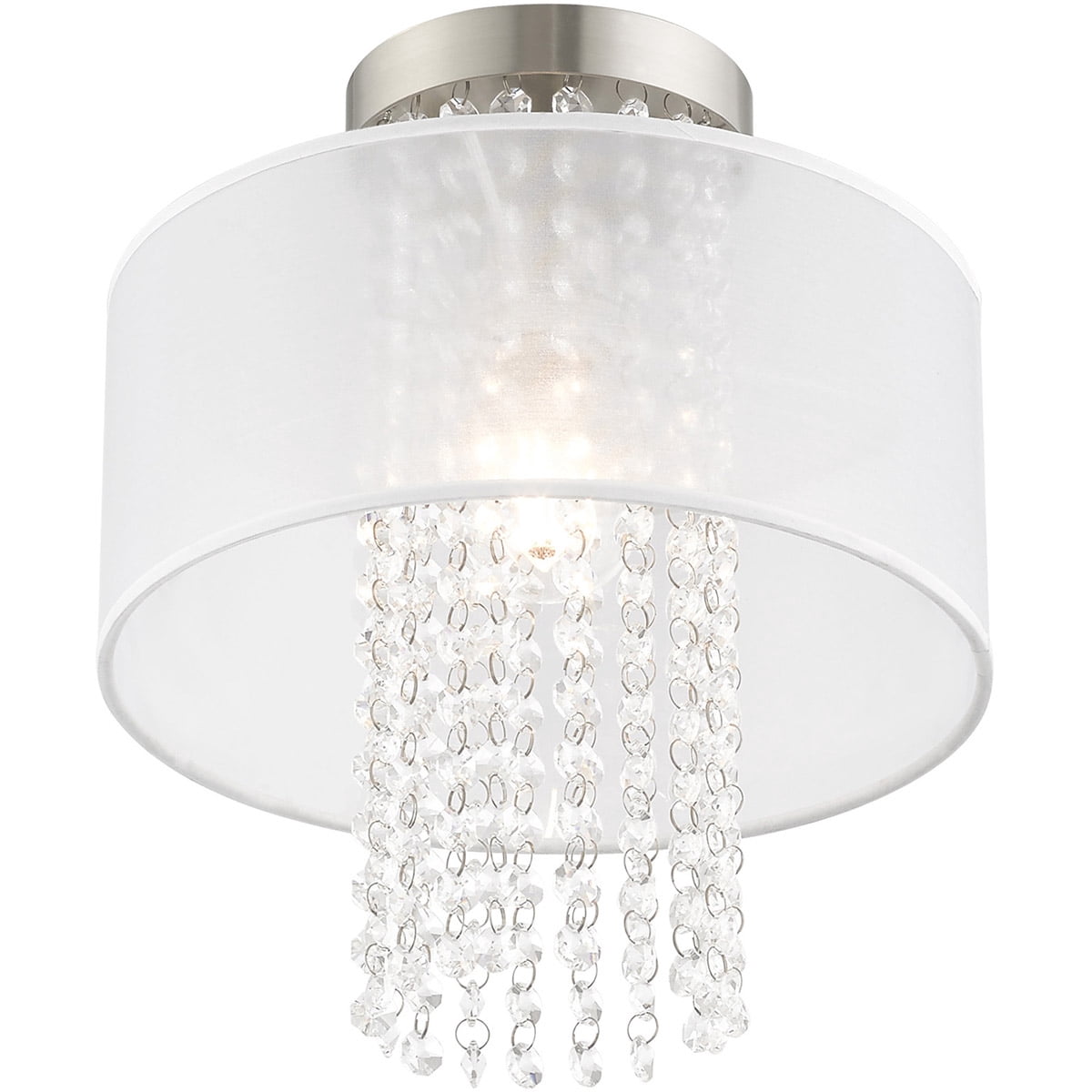 1 Light Brushed Nickel Ceiling Light fixture with Steel base material