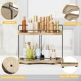 thumbnail image 2 of JDNRXO 2-Tier Corner Bathroom Counter Organizer with Embedded Screw Holes, Secure & Stable Wood Vanity Shelf for Makeup and Skincare Essentials - Space Saving Bathroom Organization Storage, 2 of 7