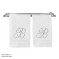 thumbnail image 2 of Monogrammed Hand Towel, Personalized Gift, 16 x 30 Inches - Set of 2 - Silver Embroidered Towel - Extra Absorbent 100% Turkish Cotton- Soft Terry Finish - For Bathroom, Kitchen and Spa- Script B White, 2 of 3