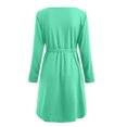 thumbnail image 5 of TAIAOJING Summer Dresses for Women Casual V Neck Long Sleeve Button Down Elastic Waist A Line Swing Tank Dresses, 5 of 5