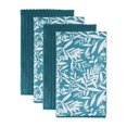 thumbnail image 1 of Design Imports DII Storm Blue Abstract Floral Microfiber Dishtowel 4 Piece, 1 of 4