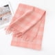 thumbnail image 1 of Zhuge Bufanda de lana para mujer, bufandas a cuadros de invierno, manta para mujer, borlas, cálidas, suaves, grandes, largas, estilo J, cuadrícula de rayas rosa, 1 of 4