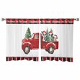 thumbnail image 2 of Christmas Truck Sheer Curtains 45 Inches Long, Xmas Tree Red Plaid Snowflake Winter Light Filtering Window Curtains for Living Room/Bedroom, Rod Pocket Voile Sheer Curtain Drapes, 52"Wx45"L, 2 Panels, 2 of 9