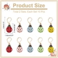thumbnail image 2 of 10Pcs 5Color Alloy Enamel Beetle Charm Locking Stitch Marker with Leverback Earring Findings Plastic Ear Nuts Mixed Color 38mm Pin: 1x0.8mm 2Pcs/color, 2 of 7