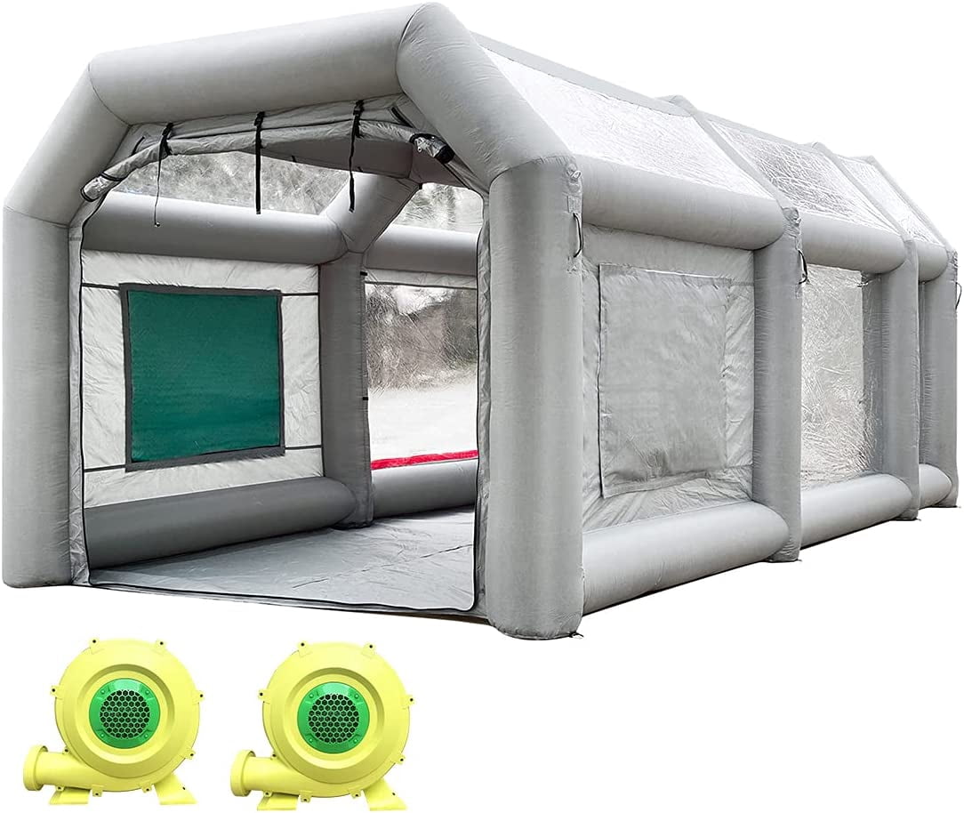 Sewinfla Indoor Inflatable Paint Booth with Air Draft Device 20x10x8Ft with Blowers