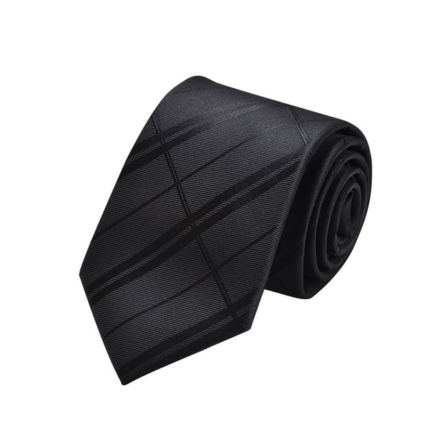 Black Mens Solid Color High-Grade Polyester Filament Handmade Necktie For Business And Daily Wear Professional Workwear Accessory Available In Black Color Free Size Width 3.15 Inch Length