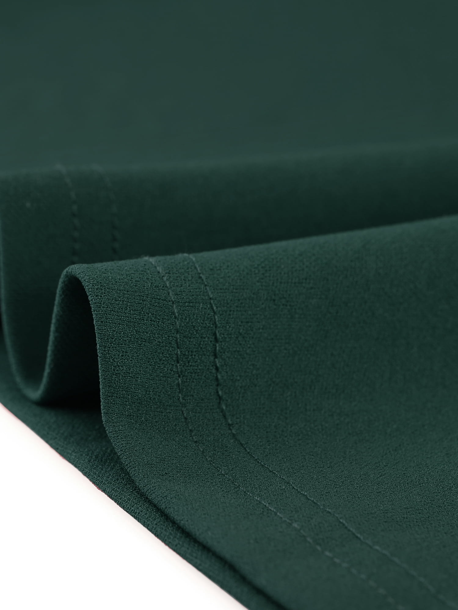 Unique Bargains Women's Peter Pan Collar Contrast Half Placket Swing Short Dress XL Dark Green