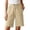 Khaki, variant on Summer Beach Shorts Plus Size Casual 5 Inch Inseam Loose Fit Bottoms Shiny Shorts for Women Short Sleeve Tunics for Women to Wear with Leggings