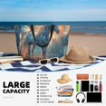 thumbnail image 3 of Yiaed Forest Lake White Horse Print Large Capacity Beach Travel Bag - Waterproof Zipper Vacation Tote for Sandproof Storage, and Camping, 3 of 5