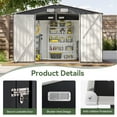 thumbnail image 4 of Aoxun 10’ x 8’ Outdoor Metal Storage Shed, Steel Utility Tool Shed Storage with Lockable Doors, Metal Sheds Outdoor Storage for Backyard, Garden, Lawn and Patio, Black, 4 of 7