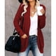 thumbnail image 2 of Cárdigan manga larga bolsillo color puro moda casual dobladillo curvado tops para mujer, 2 of 6