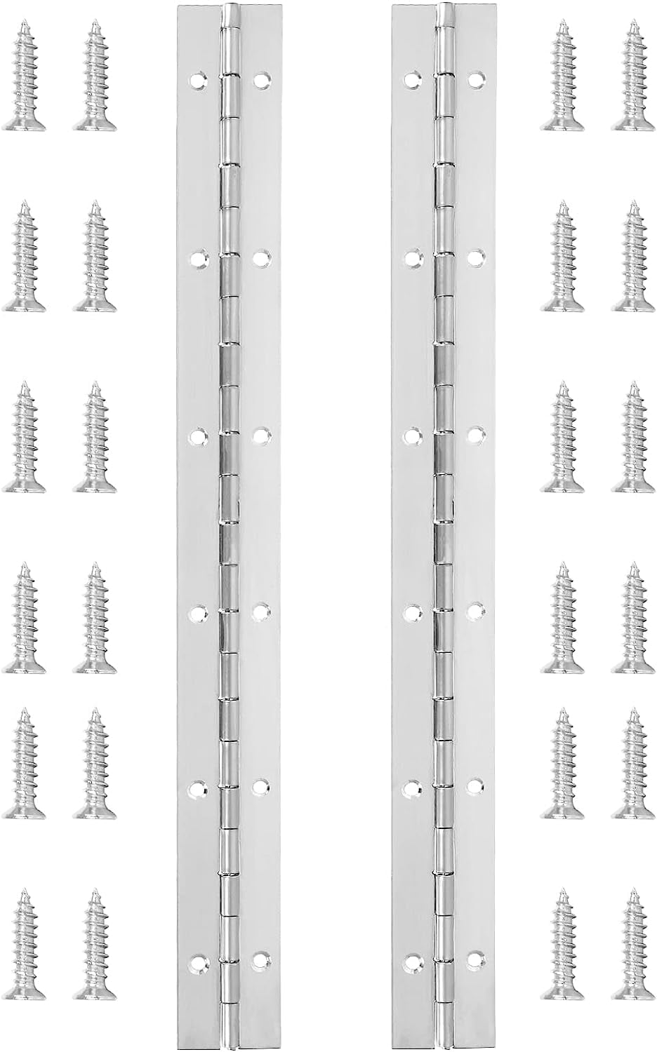 2 PCS 12 Inch Piano Hinge Stainless Steel 304 Continuous Hinge, Heavy