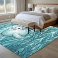 thumbnail image 5 of Seal Area Rugs 5x7 ft Watercolor Gradient Blue Green Seal Seaweed Sands Washable Rug Non Slip Indoor Carpet Absorbent Floor Mat for Living Room Bedroom Dining Room, 5 of 9